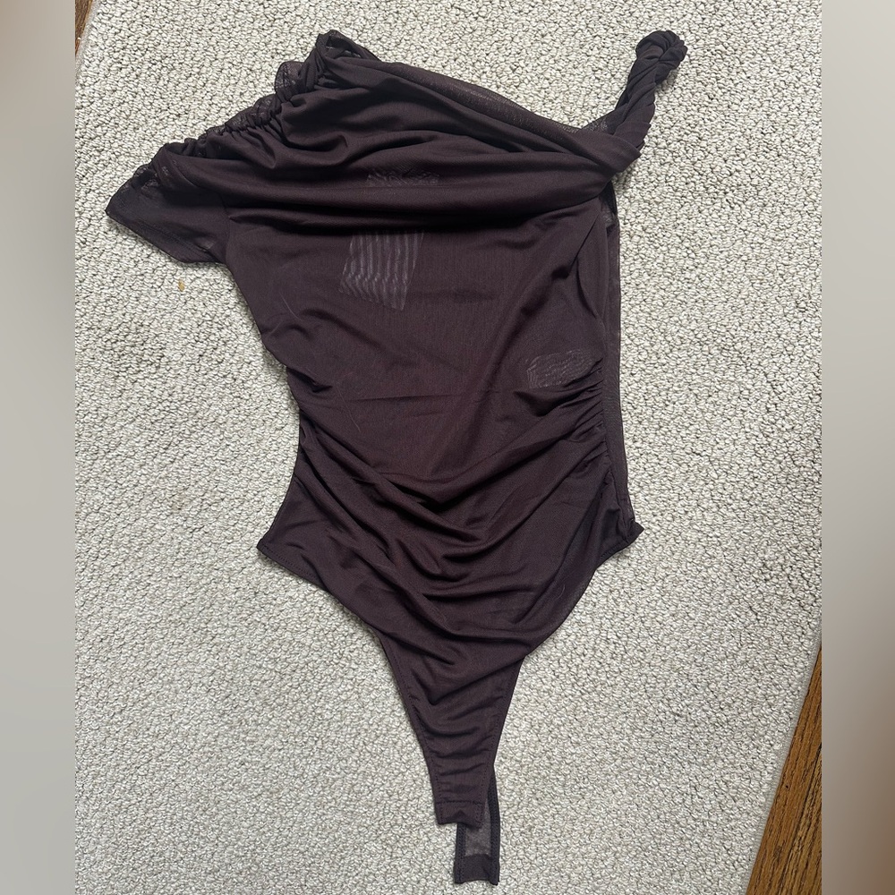 Zara Deep Brown Mesh Blouse